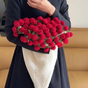 Handmade Crochet Rose Bouquet Blanket
