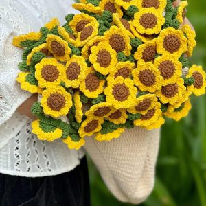 Handmade Crochet Sunflower Blanket