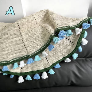 Handmade Crochet Rose Bouquet Blanket 3
